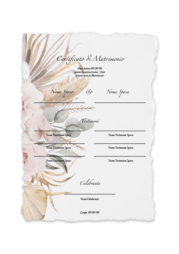 certificato-matrimonio-boho-pampas-orchidee-abcwedding