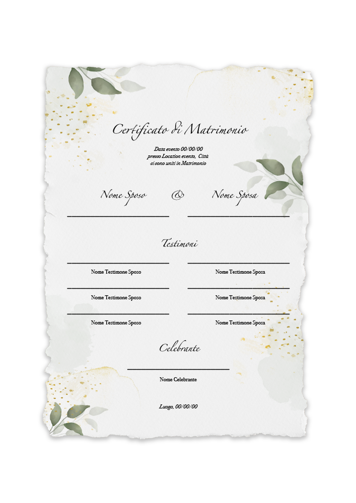 certificato-matrimonio-botanical-verde-oro-foglie-abcwedding