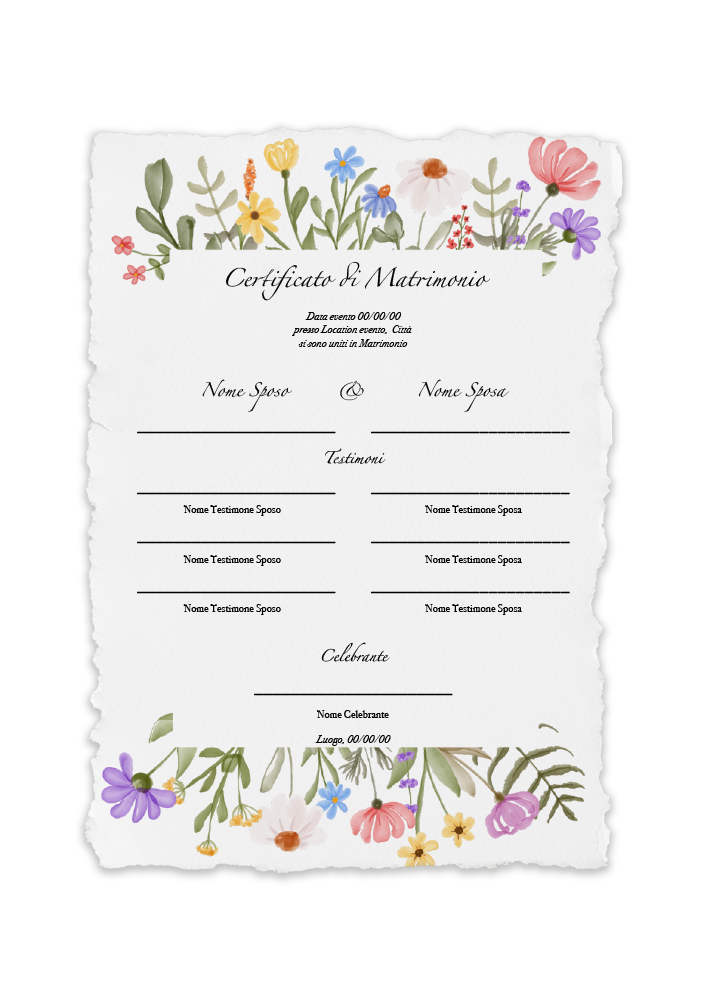 certificato-matrimonio-fiori-colorati-vivaci-abcwedding
