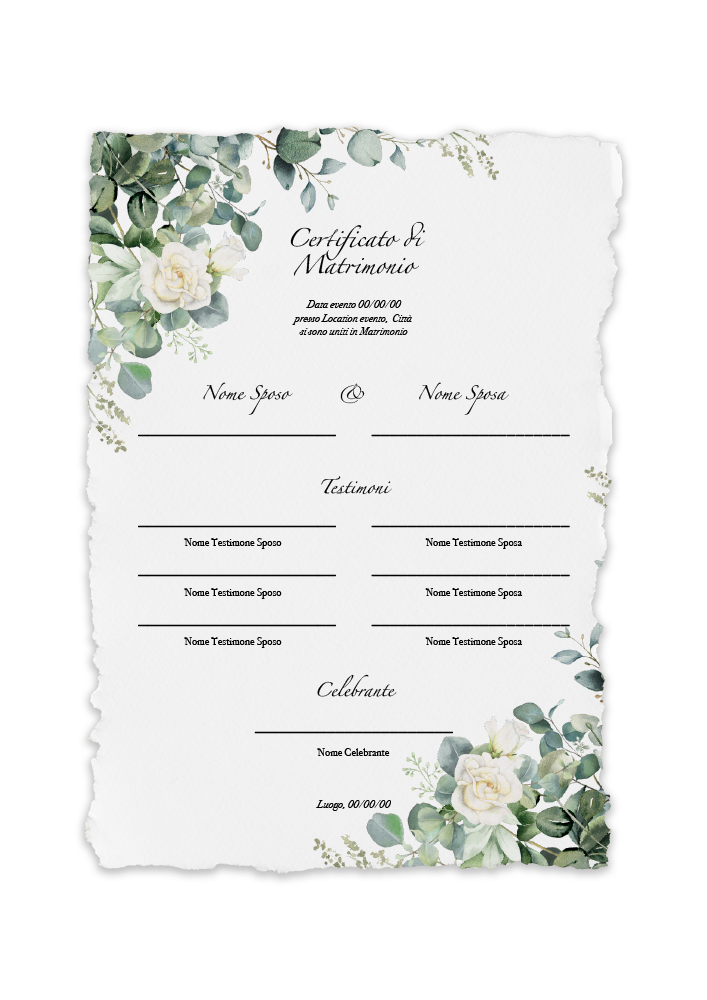 certificato-matrimonio-fiori-delicati-elegante-bianco-verde-abcwedding