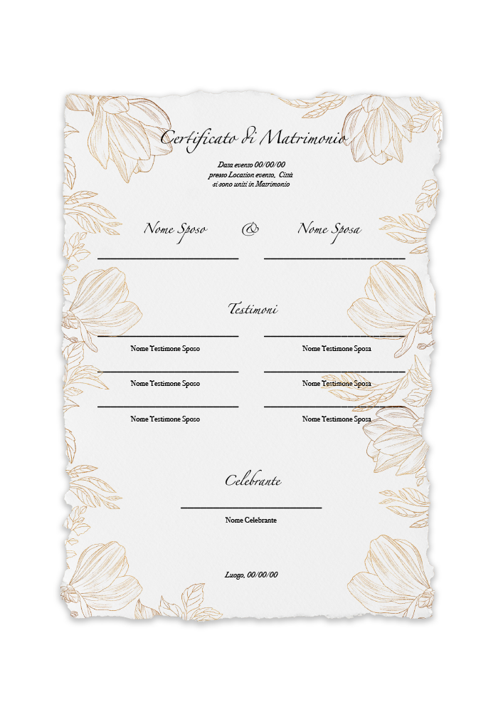 certificato-matrimonio-fiori-oro-elegante-abcwedding