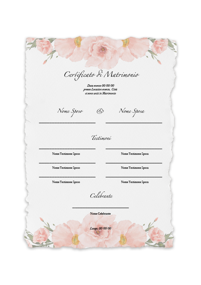 certificato-matrimonio-fiori-rosa-pesca-abcwedding