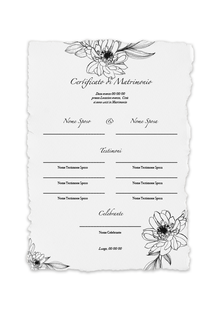 certificato-matrimonio-minimal-fiori-bianco-nero-abcwedding
