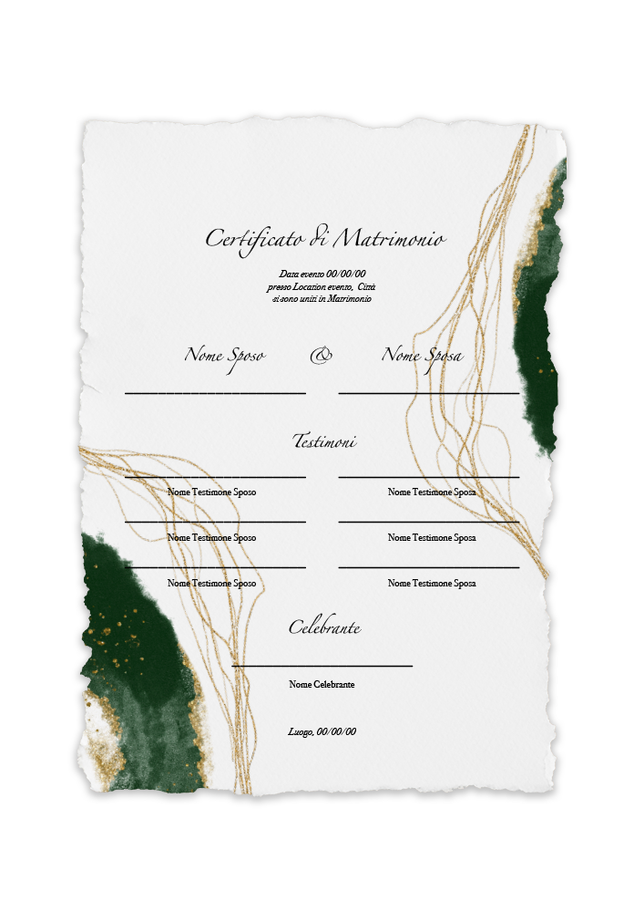 certificato-matrimonio-oro-verde-brush-abcwedding